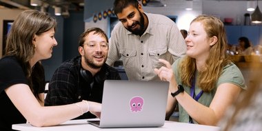 A photo of some Kraken tech developers